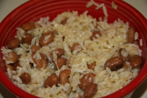 rice, beans, cheese